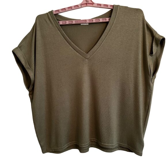Mod Ref Women's V-Neck Top XXL Sage Rayon/Polyester/Spandex - Picture 1 of 8